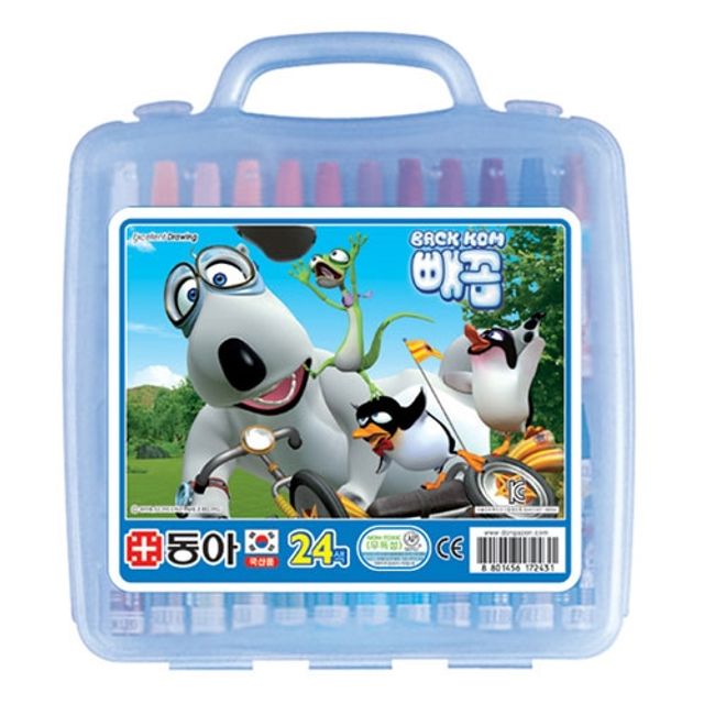 혜명몰 동아)크레파스(24색/남) 부드러운크레파스 고급크레파스 부드러운크레용 어린이집용품 미술재료
