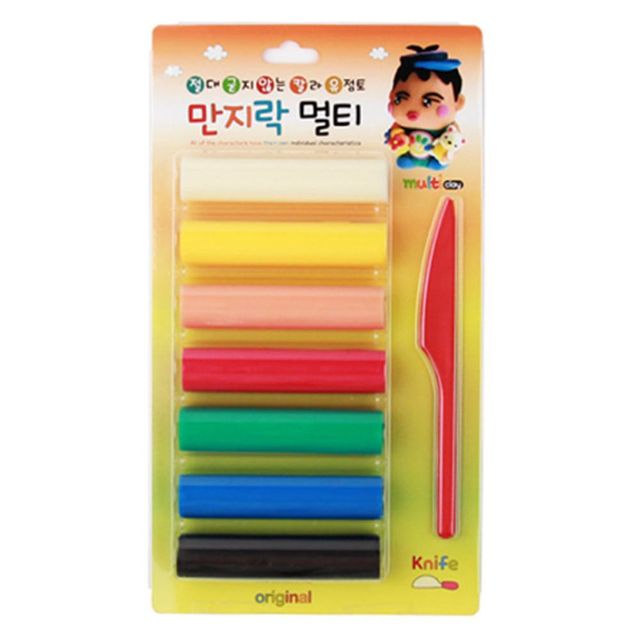 칼라 유토 점토 7색 미술놀이 찰흙놀이 만들기재료 미술교구 만들기