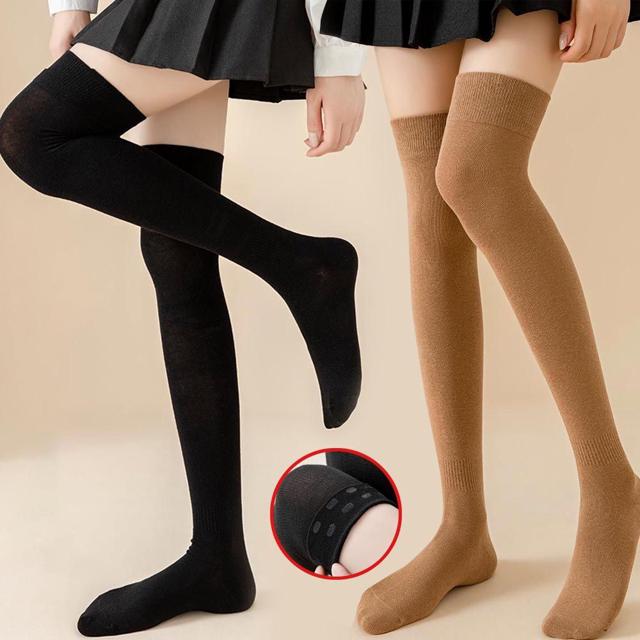 흠러내림 벗겨짐 방지 여성 실리콘 하이 니삭스 양말
