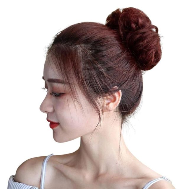 올림머리 곱창밴드 가발 (3p 체리브라운)