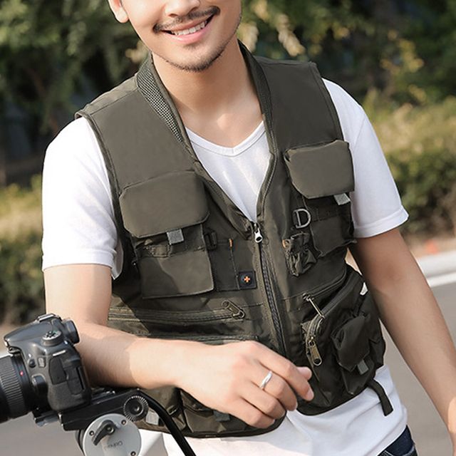 레저용 야외조끼 낚시용 다목적 휴대용조끼 카키