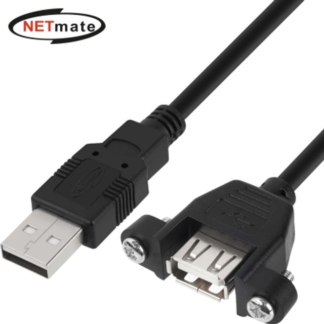 강원전자 넷메이트 USB2.0 판넬형 연장 케이블 0.3m (블랙) NMC-UF203SB