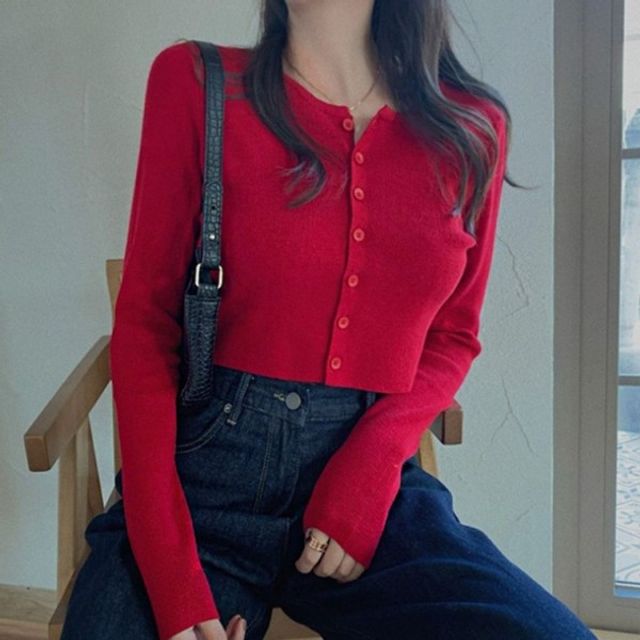 핏크롭 좋은 예쁜 바디라인 니트가디건 가디건 카디건