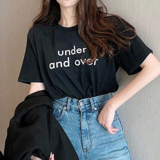 데일리룩 옷 여름 레터링 프린팅반팔 반팔티 쇼핑몰