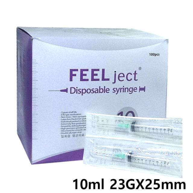 필텍 일회용주사기 10ml 23GX25mm 100개입 의료용