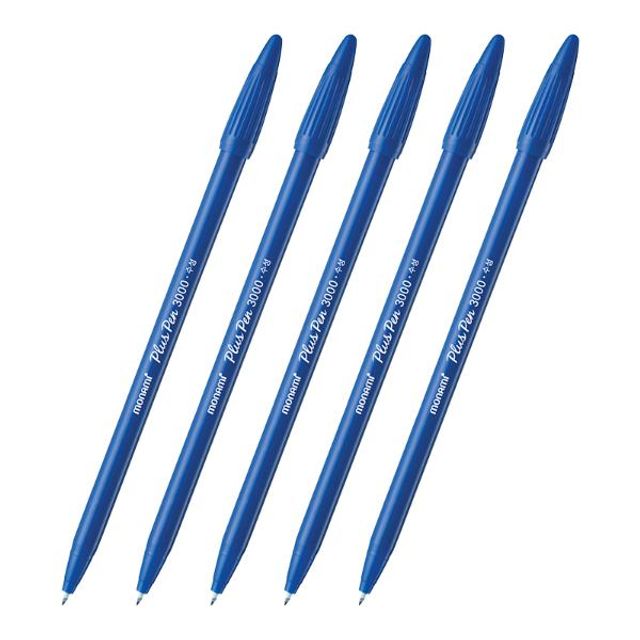 모나미 플러스펜 청색 12자루 - 0.3mm 수성펜 세트