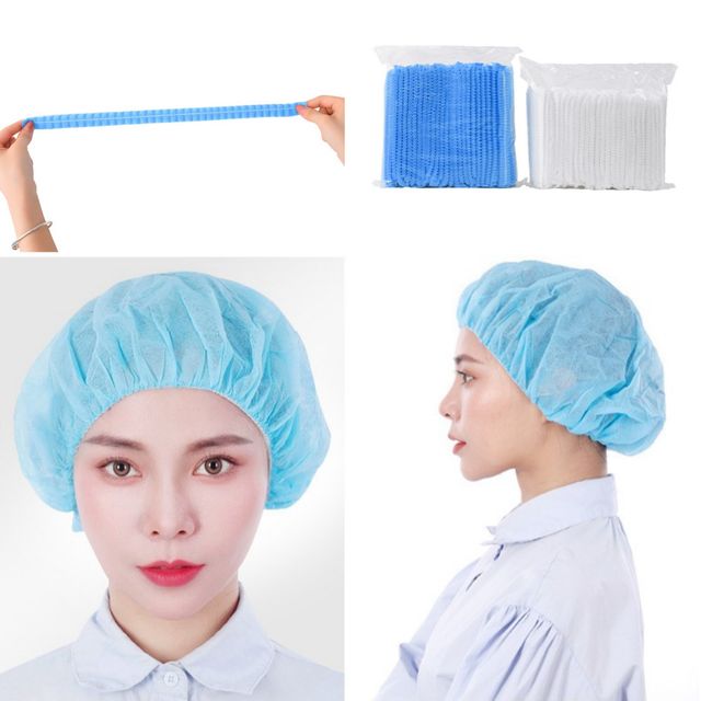 밸뷰유통 일회용 부직포 위생모 헤어캡 100개입