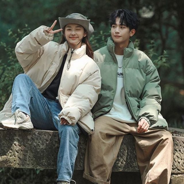 방한 남녀공용 패딩 점퍼 덕다운 남녀공용 겨울 점퍼 자켓 커플