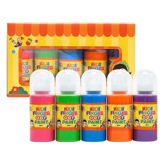 키즈맘아트 키즈 핑거 페인트 세트 (60ml x 5색)