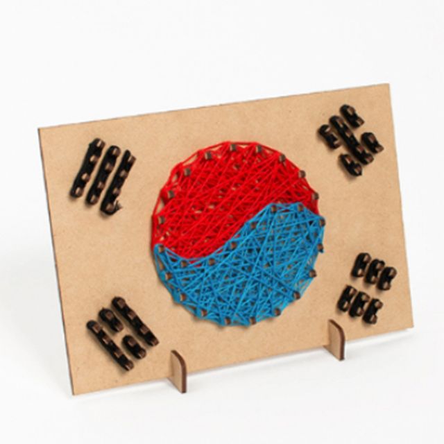 태극기 스트링아트 스트링아트도안 나무판DIY 어린이집미술재료 미술수업재료 DIY아트