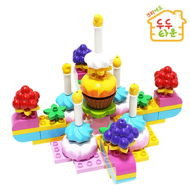 크리에듀 두두타운 생일 케이크 65PCS 장난감 블록