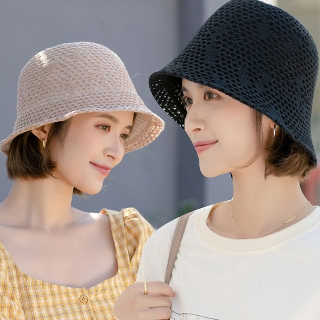 펀칭 짜임 디자인 자외선 햇빛 차단 여자 외출 모자