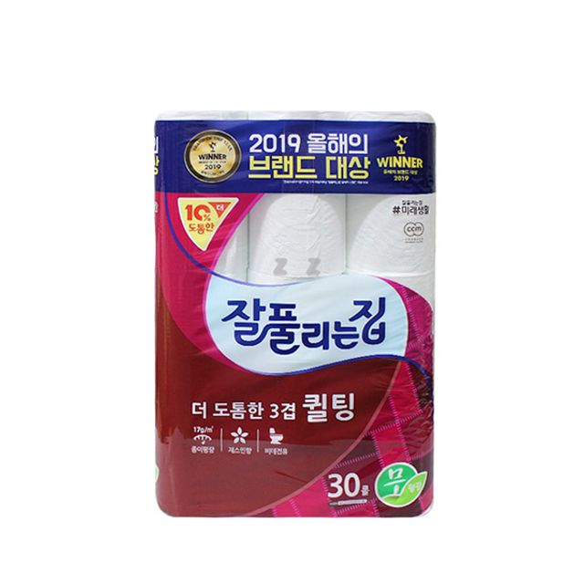 IS 잘풀리는집 더도톰한 3겹 퀼팅 화장지 30롤