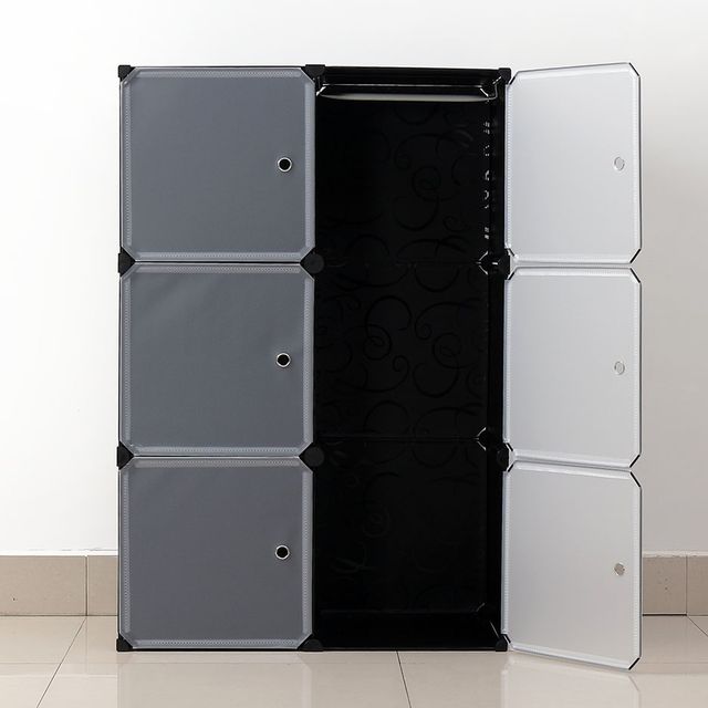 간이옷장 조립식선반 복합 선반 수납장 4칸 70x105cm