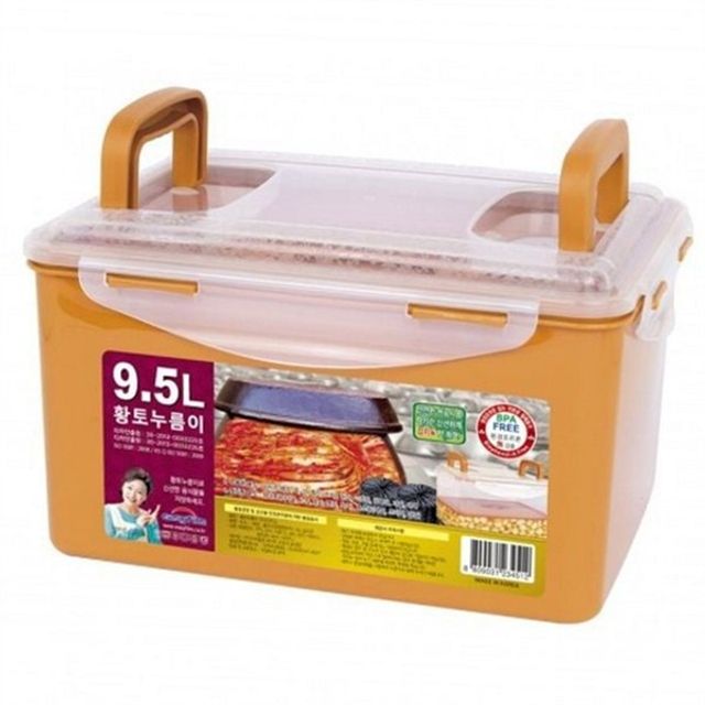 황토 김치통 보관 용기 밀폐형 김치냉장고 누름판 대용량 직사각 황토식품 음식 반찬