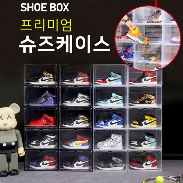투명 신발정리함 마그네틱 도어 슈케이스, 진열용 다용도 슈즈랙
