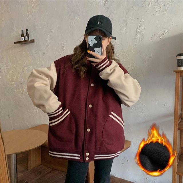 겨울 야구점퍼 여성 기모안감 데일리
