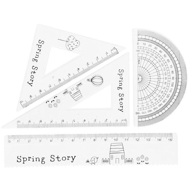 학생용 자 세트 삼각자 각도기 15cm 자 4종세트