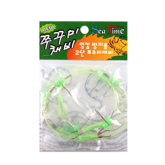 ST-SA 씨타임 NEW 쭈꾸미채비 2단채비 야광튜브