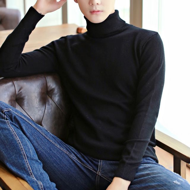 겨울 남성 도톰 보들 데일리 폴라 니트 티셔츠