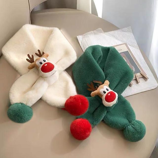 크리스마스 루돌프 퍼 머플러 아동 목도리 키즈 유아
