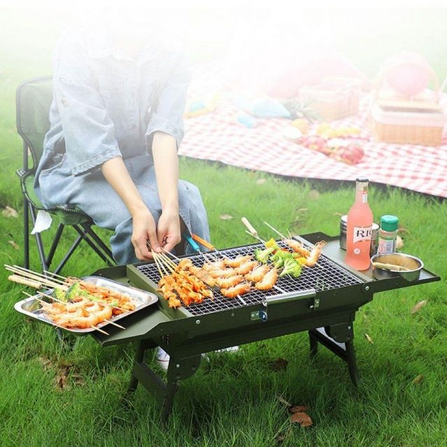 휴대용 숯불 화로대 바베큐 그릴 캠핑용 접이식