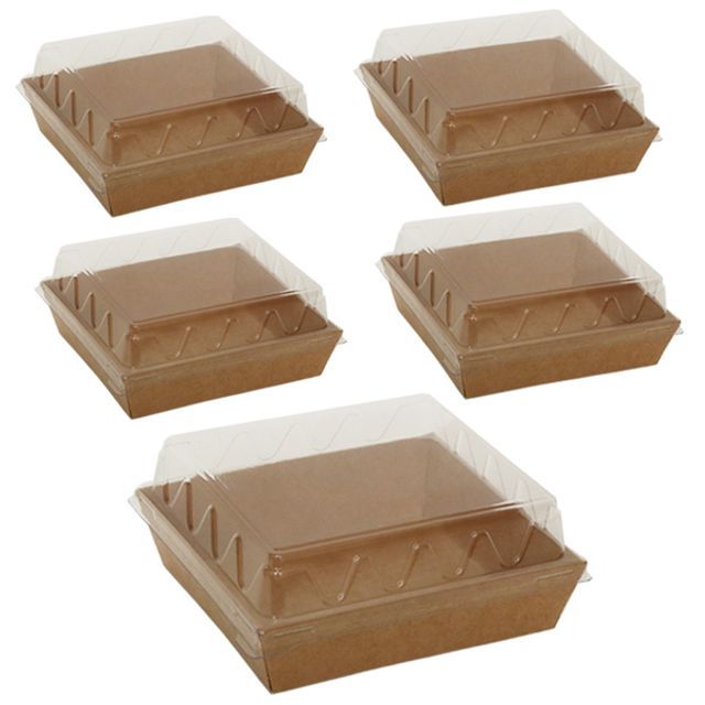 김밥용기 정사각 런치박스 도시락 햄버거용기 5개입