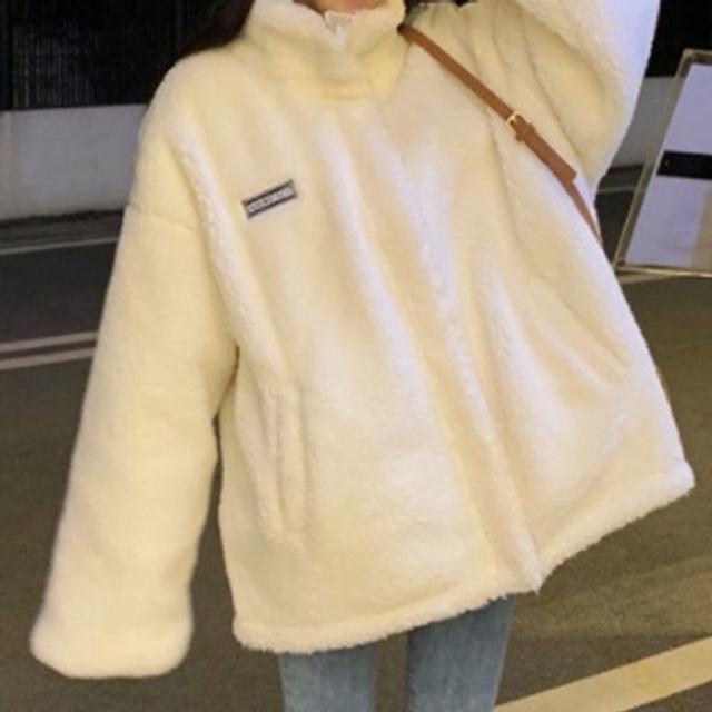 여자 후리스 집업 점퍼 여성 후리스 자켓 화이트