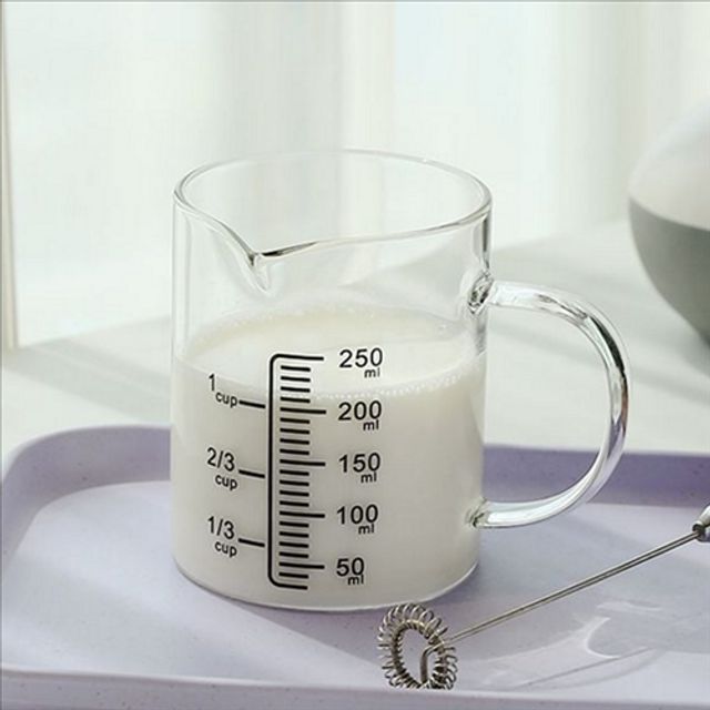 다용도 내열 유리 계량 컵 비커 계량 컵 250ml 손잡이