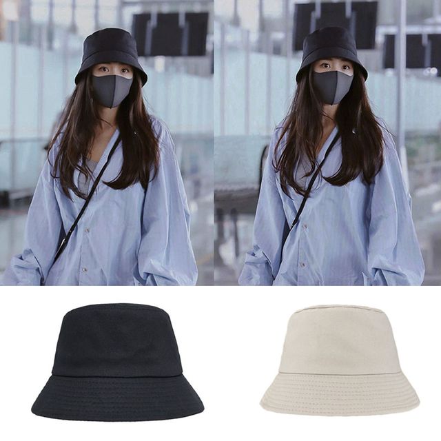 심플 2컬러 캐주얼 여성 벙거지 버킷햇