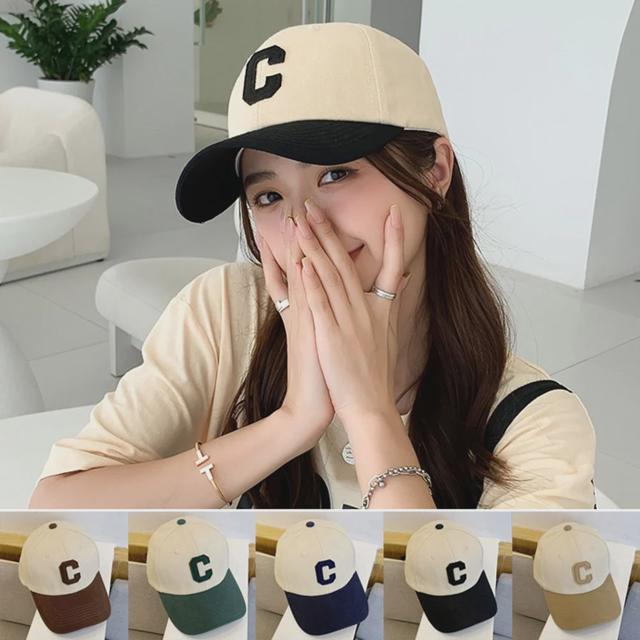 남자 여자 야구모자 배색 데일리 패션 깔끔한 C볼캡