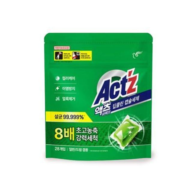 액츠 딥클린 캡슐세제 28개입 초고농축 세탁 빨래