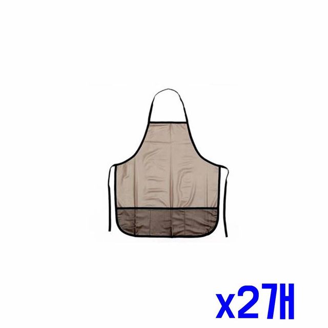 TBZ 홀터넥 방수 반투명 포켓 앞치마(블랙) x2개