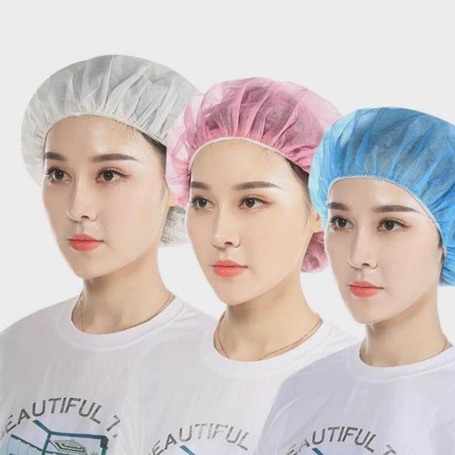 일회용 위생모자 100매 - 부직포 요리 헤어캡
