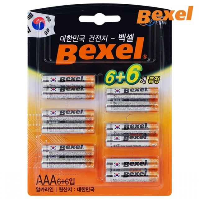 건전지 배터리 밧데리 전지 장난감 알카라인 가정용 백셀 6개