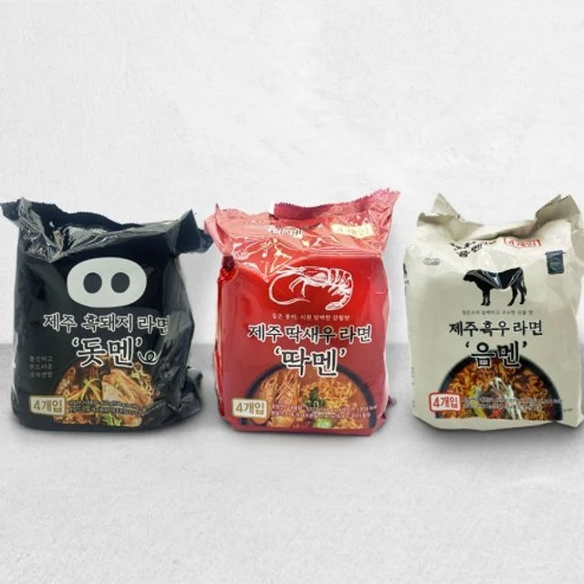 제주 봉지라면 4종 딱멘 돗멘 음멘 1봉4개입