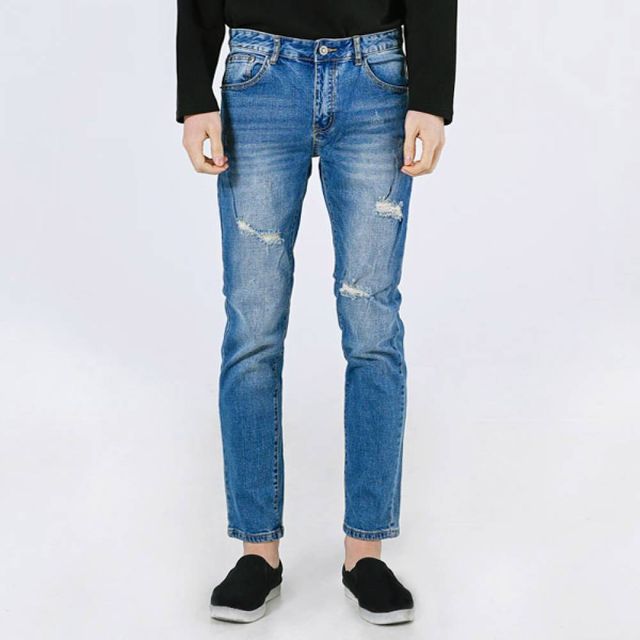 TBZ JJM-SS139 남자캣헤지워싱중청스판일자청바지