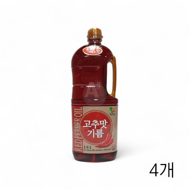 영미 고추맛기름 1.8L X 4개 중식요리 고춧 고추기름