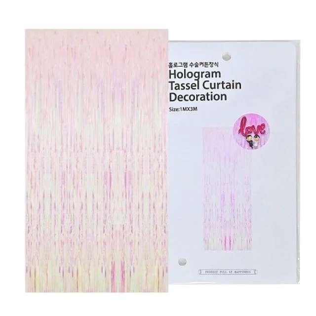 혜명몰 파티클럽 홀로그램 수술커튼장식 (BB05) 파티용품 - 봉 (1개입) 포토존소품 장식커튼 생일파티장식