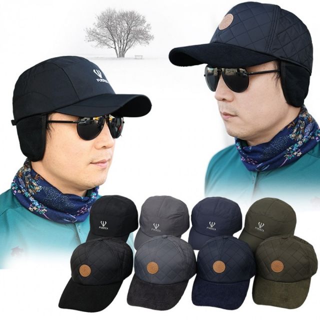 훼르자 남성 겨울 귀달이 캡모자, 기모 안감 털모자