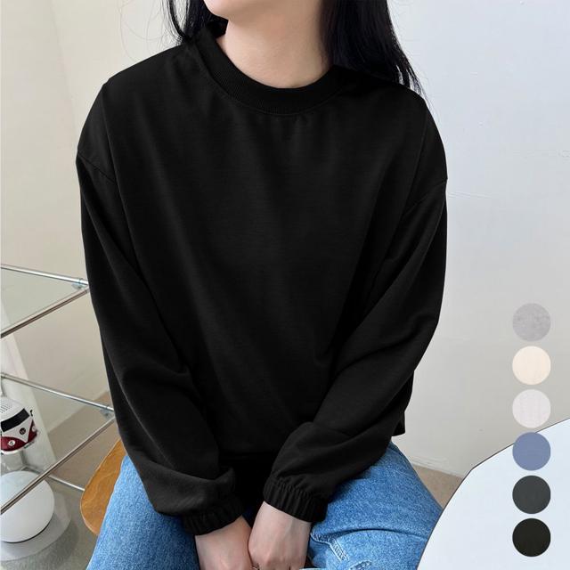 여성 남성 무지 디자인 손목 밴딩 맨투맨 티셔츠