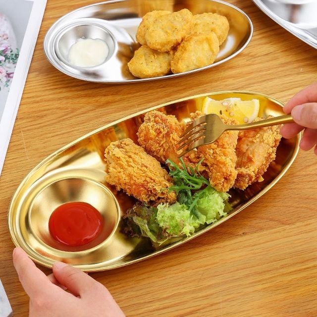 테이블트레이 쿠키트레이 소스칸 찍먹 접시 2p세트 28cm