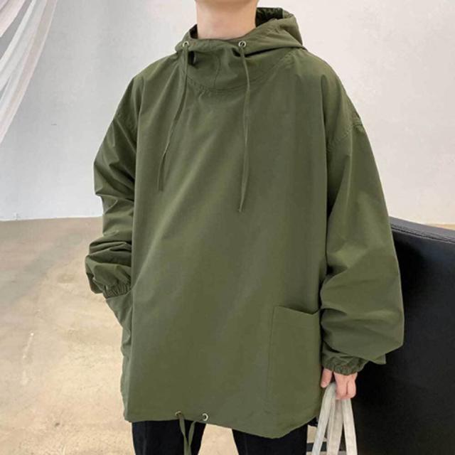 남자 후드 바람막이 아노락 무지 심플 데일리 패션