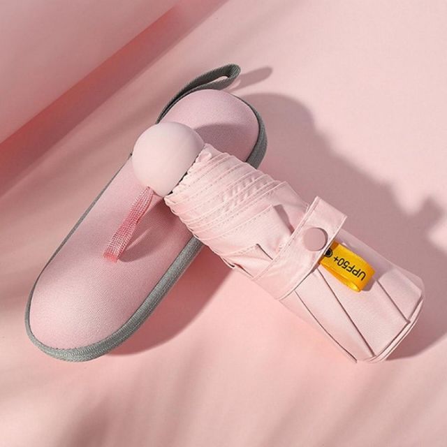 자외선 차단 5단 접이식 양산 우산 휴대용 캡슐 케이스 포함