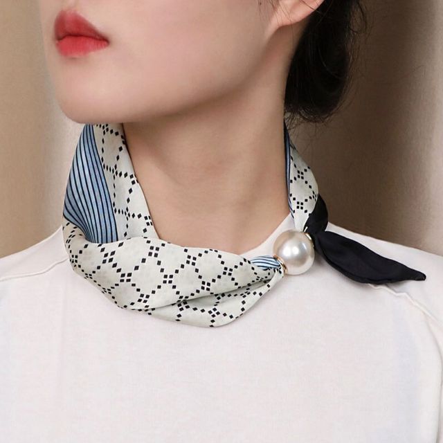 4컬러 왕진주 마그네틱 자석 미니스카프 쁘띠스카프