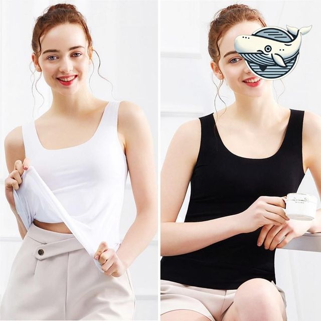 소프트 심리스 민소매 나시 여성을너 티셔츠