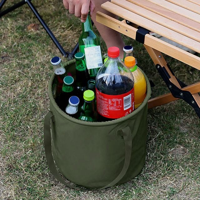 멀티 접이식 캠핑 바구니 20L 카키 설거지통