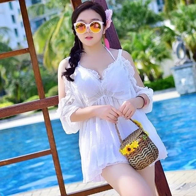 LEXIAS 1553 여성 빅사이즈 쓰리 피스 수영복