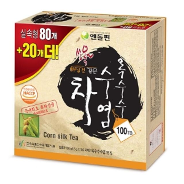엔돌핀 옥수수수염차 100티백 전통차 둥굴레 함유