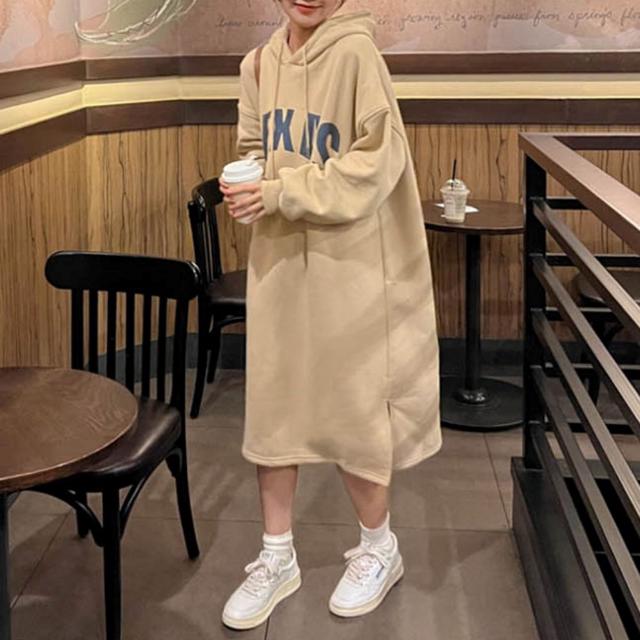 여성 캐주얼 후드 미디원피스 후디 롱원피스 데일리